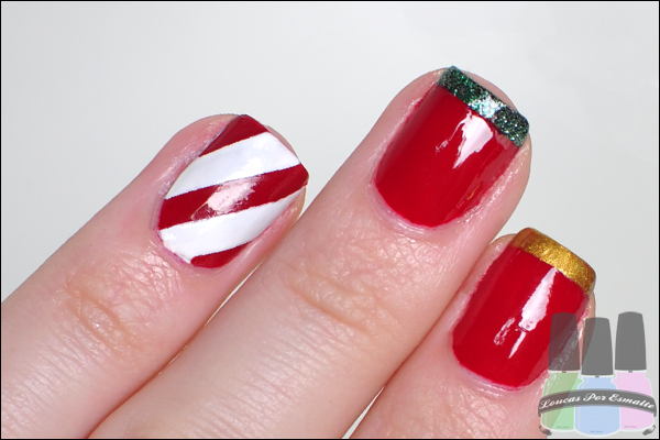 Esmaltes para Natal Dourado Vermelho